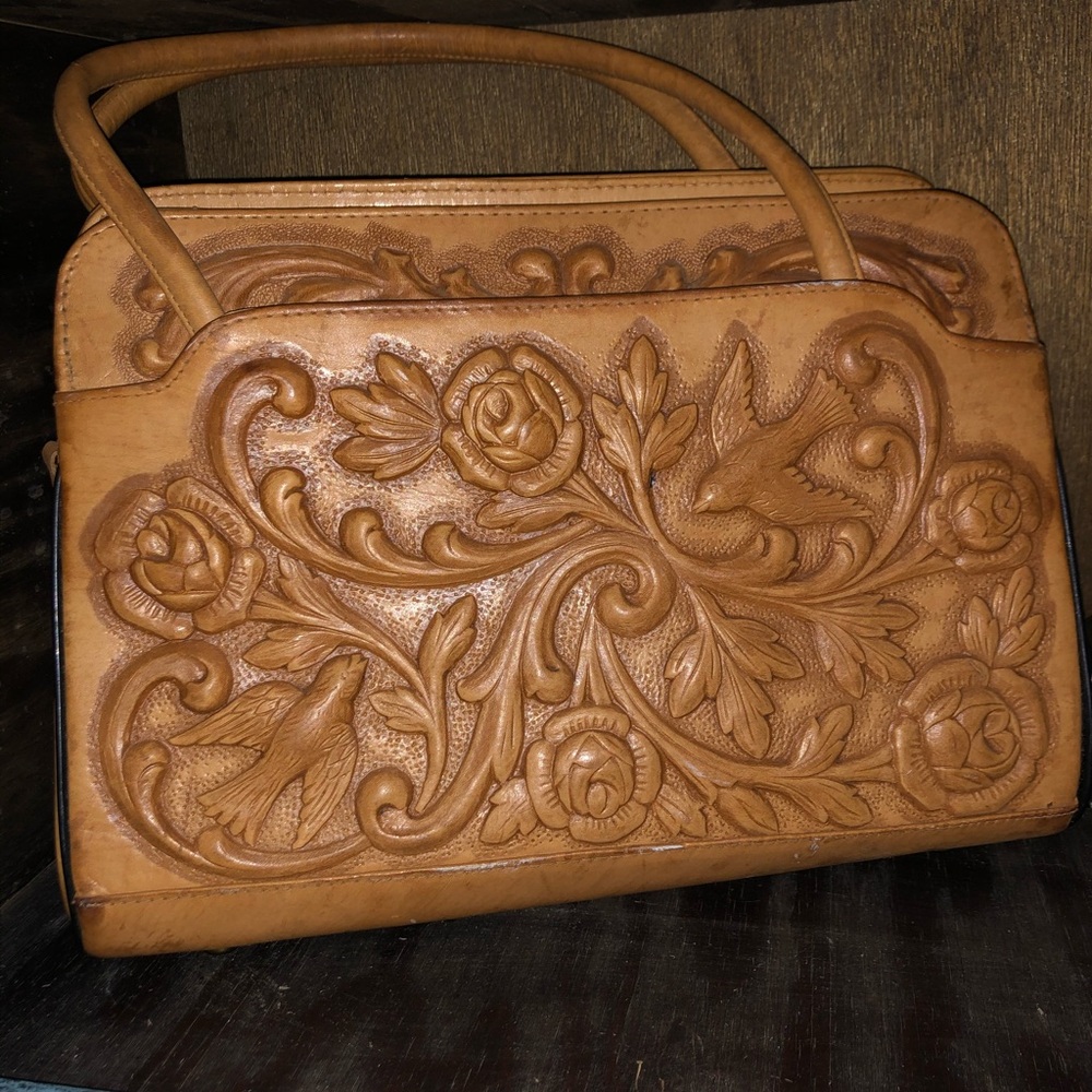 Mont Abur Vintage Mexican Hand Tooled Purse